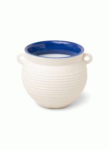 SA0904EU Santorini Cream Ceramic Candle Paddywax - Cliff and Hinoki Wood 240gr